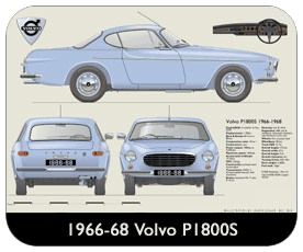Volvo P1800S 1966-68 Place Mat, Small